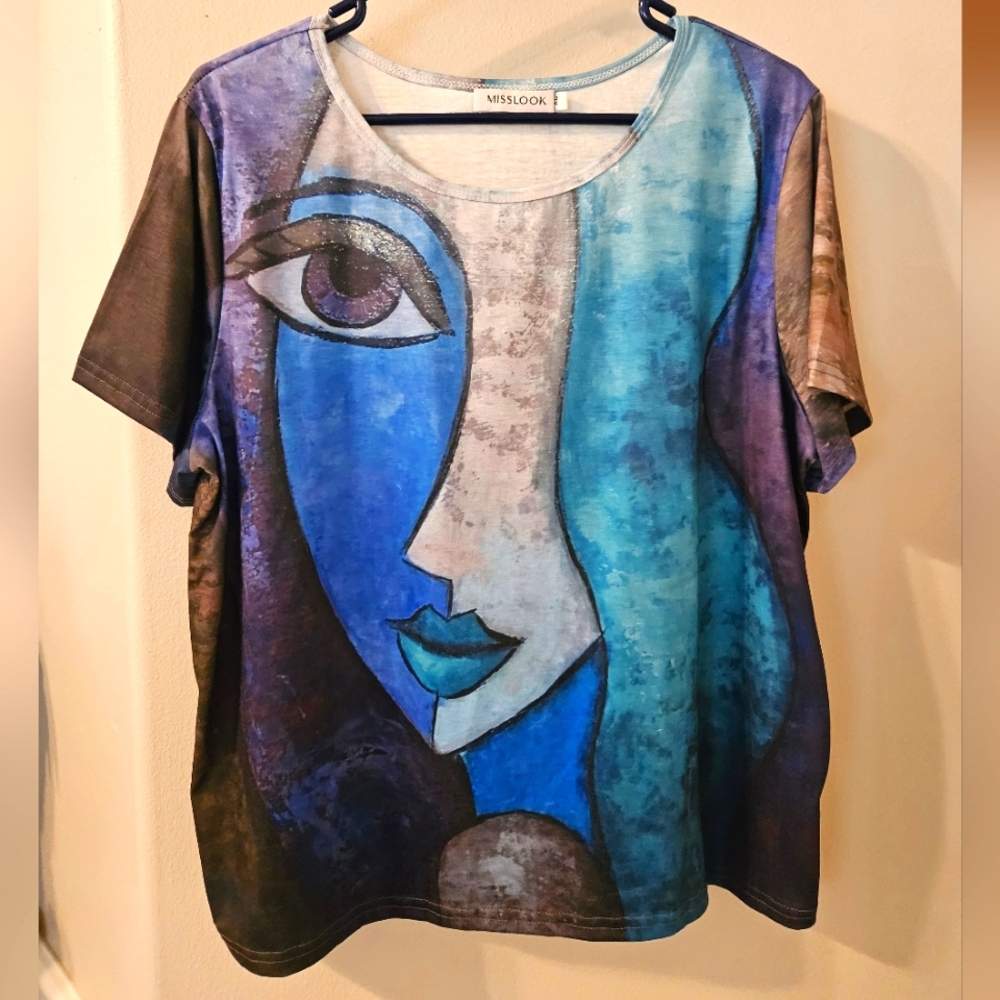 Misslook Women's Abstract Top Size XL